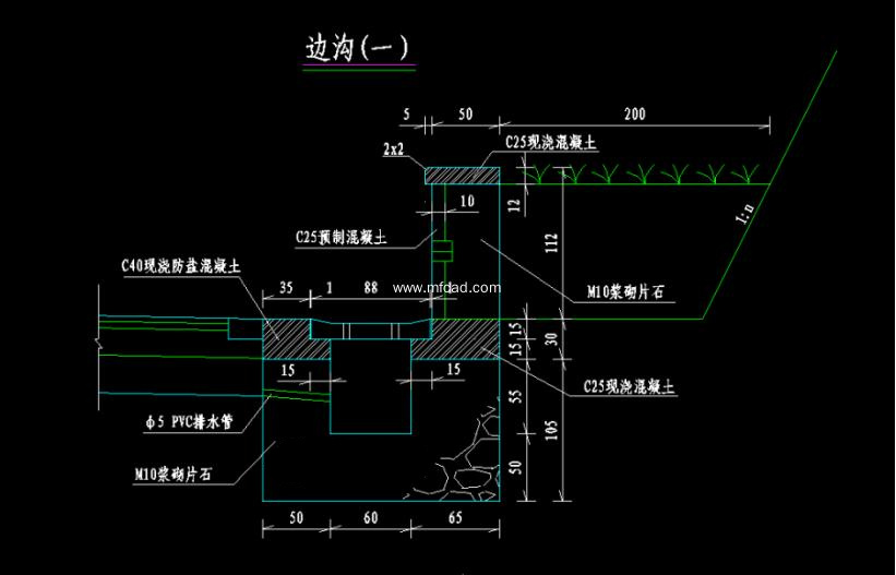 挖(填)方段邊溝排水溝施工設(shè)計方案及示意圖